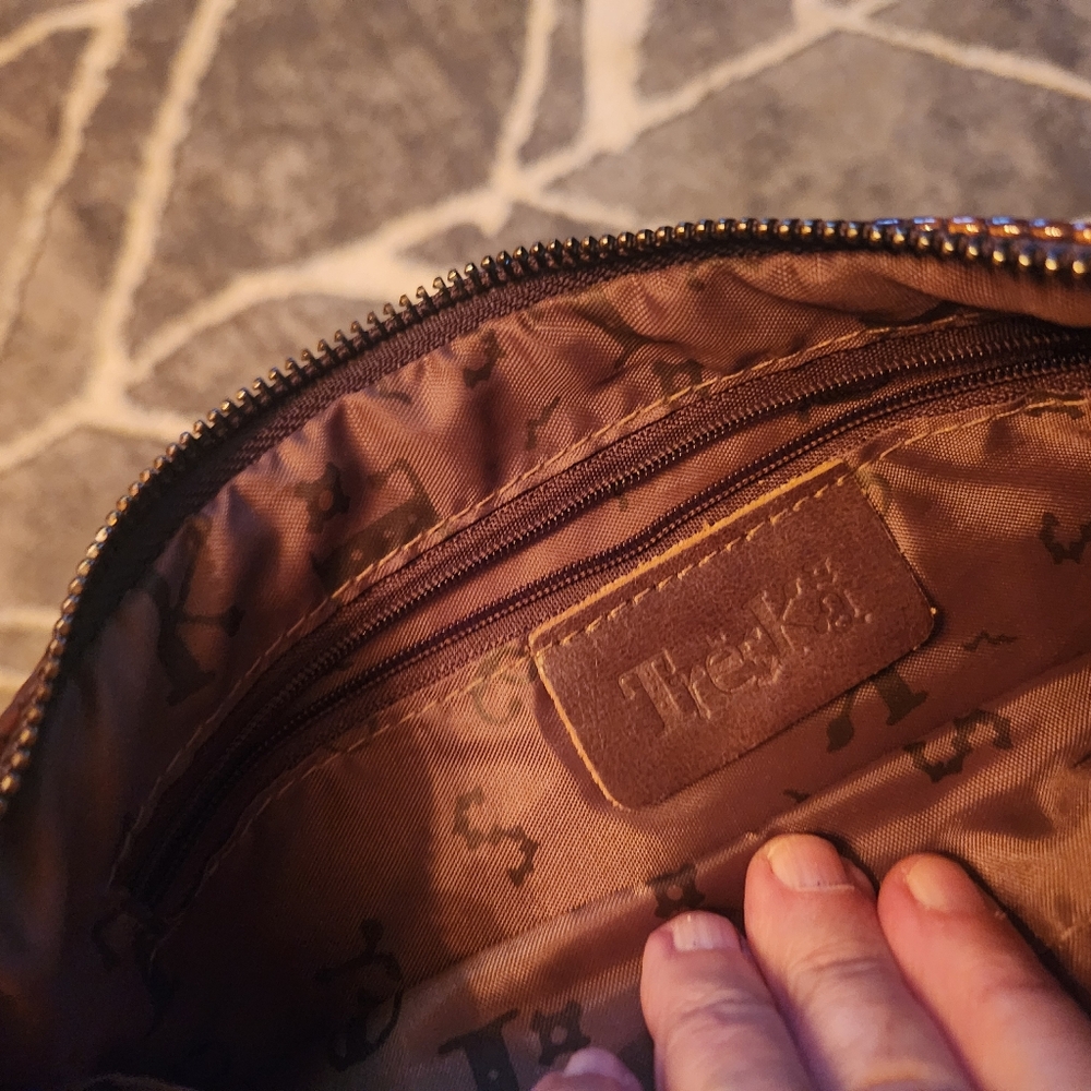 Treska leather multi colored boho shoulder bag - Picture 6 of 8